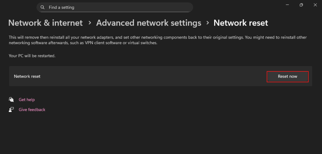 network settings