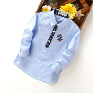 10610833903_741370161.jpg Blue Long Sleeve Boys Shirt with Soccer Patch