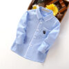 Blue Long Sleeve Boys Shirt with Soccer Patch