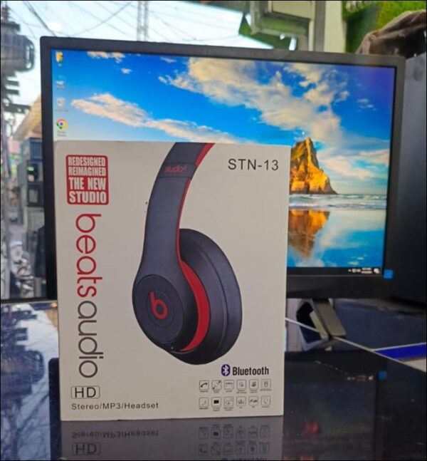 578-86-482817-product-3.jpg Black Bluetooth Headphones with Red Ring & Long Battery