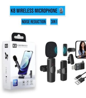 704-86-466666-product-1.jpg K8 Wireless Mic Black 3-in-1 Bluetooth 5