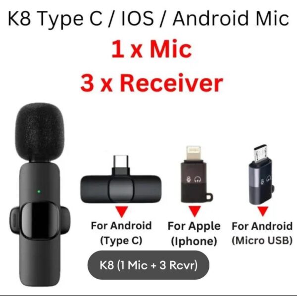 704-86-466666-product-4.jpg K8 Wireless Mic Black 3-in-1 Bluetooth 5