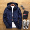 8583098936_976115110.jpg Men Hooded Windbreaker Jacket Navy Blue 4XL