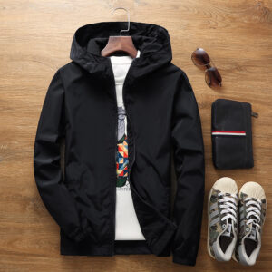 9474435147_1917951453.jpg Men Black Casual Windbreaker Jacket Large Size Spring Fall