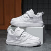 Kids Leather Board Shoes White Sea Blue School Sports Wear