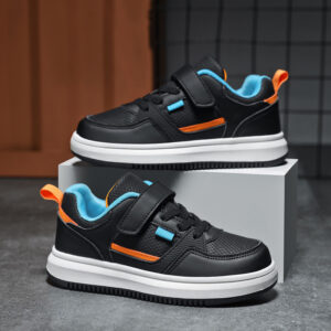 O1CN01eBgnr71QTyHLzl1bO_2215873781978-0-cib.jpg Kids Leather Board Shoes White Sea Blue School Sports Wear