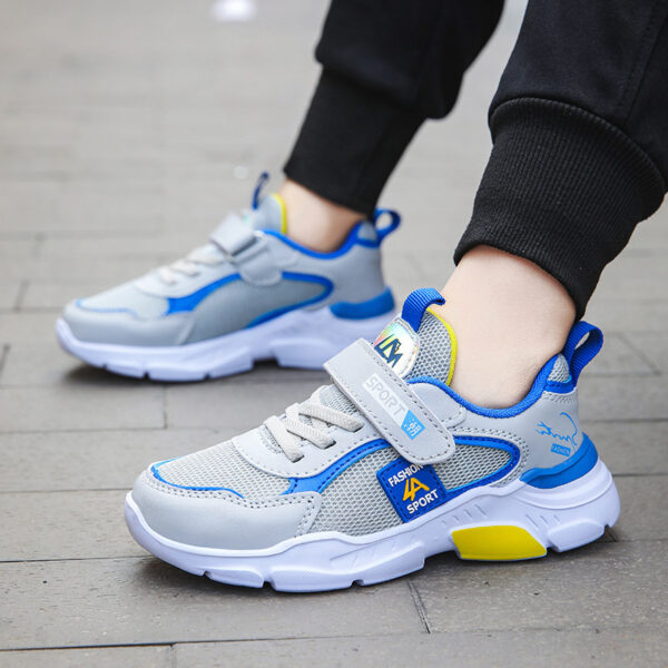 Kids Sports Shoes Blue Teal Cotton Lightweight for Boys