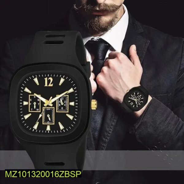 1013-132-373105-product-1-withcode.jpg Men Black Silicone Analogue Watch with Gold Accents