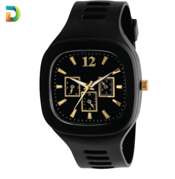 1013-132-373105-product-2.jpg Men Black Silicone Analogue Watch with Gold Accents