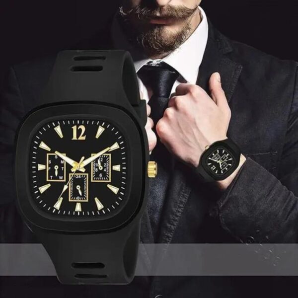 1013-132-373105-product-4.jpg Men Black Silicone Analogue Watch with Gold Accents