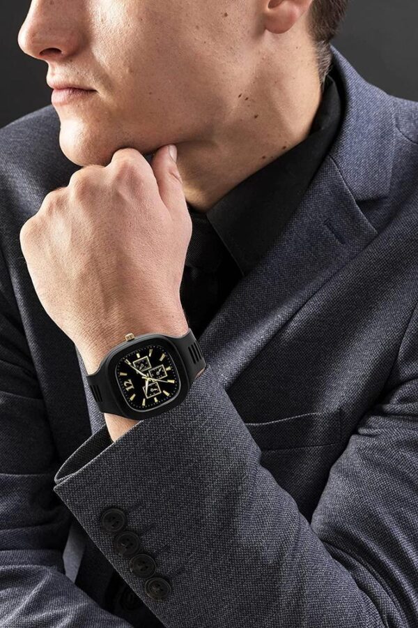 1013-132-373105-product-5.jpg Men Black Silicone Analogue Watch with Gold Accents