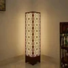 1261-408-672101-product-1.webp Wooden Floor Lamp with Geometric Cutouts Dark Brown Golden Glow