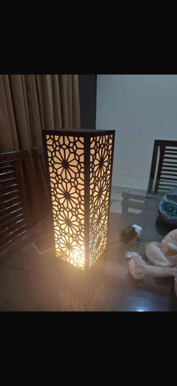 1261-408-672101-product-1268.webp Wooden Floor Lamp with Geometric Cutouts Dark Brown Golden Glow