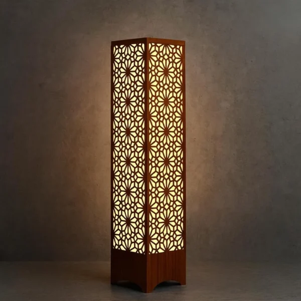 1261-408-672101-product-4.webp Wooden Floor Lamp with Geometric Cutouts Dark Brown Golden Glow