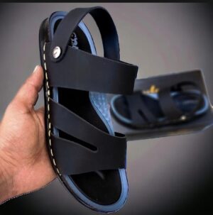 1497-190-628127-product-1.jpeg Men's Black Synthetic Leather Sandals Size 6-11