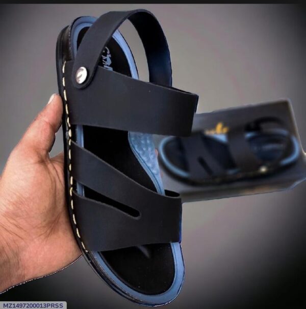 1497-190-628127-product-1-withcode.jpeg Men's Black Synthetic Leather Sandals Size 6-11