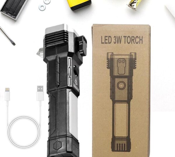 578-116-468271-product-1.jpg Rechargeable LED Torch Black ABS Aluminum Head