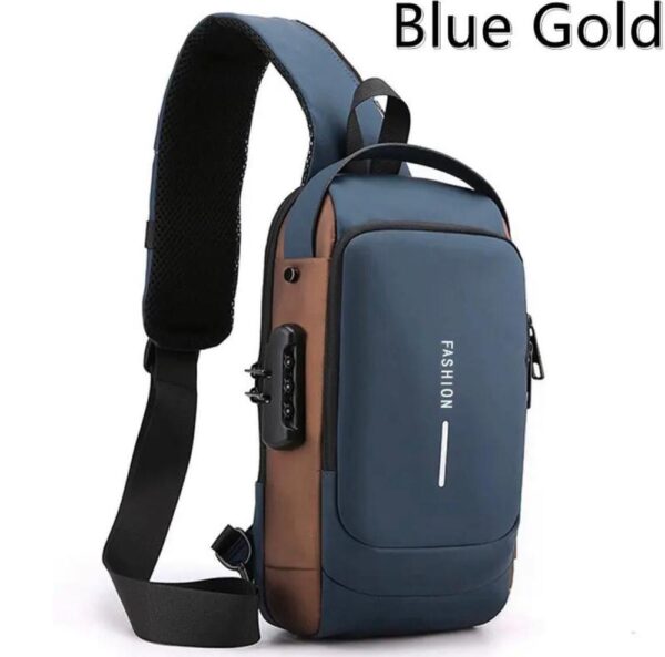 Men Crossbody Bag Black Grey Blue Nylon 12"