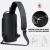 Men Crossbody Bag Black Grey Blue Nylon 12"